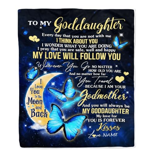 MIAOMANSENSTORE Personalisierte Decke für Meine Patentochter von Patin Schmetterling Meine Liebe Wird dir Folgen Patentochter Geburtstag Abschluss Weihnachten Personalisierte Fleecedecke MIAOMANSENSTORE Personalisierte Decke für Meine Patentochter von Patin Schmetterling Meine Liebe Wird dir Folgen Patentochter Geburtstag Abschluss Weihnachten Personalisierte Fleecedecke von MIAOMANSENSTORE