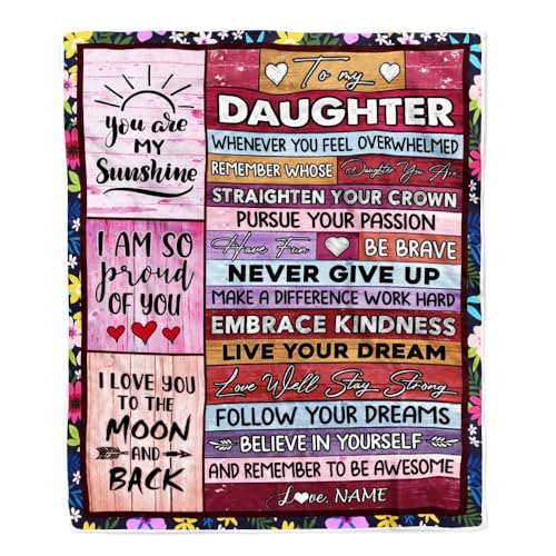 MIAOMANSENSTORE Personalisierte Decke für Meine Tochter von Mama Papa Glaube an Dich selbst Tolle rosa Holz Tochter Geburtstag Abschluss Weihnachten Personalisierte Fleecedecke MIAOMANSENSTORE Personalisierte Decke für Meine Tochter von Mama Papa Glaube an Dich selbst Tolle rosa Holz Tochter Geburtstag Abschluss Weihnachten Personalisierte Fleecedecke von MIAOMANSENSTORE
