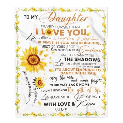 MIAOMANSENSTORE Personalisierte Decke für Meine Tochter von Mama Papa Ich Liebe Dich weiße Sonnenblume Tochter Geburtstag Weihnachten Thanksgiving Abschluss personalisierte Fleecedecke MIAOMANSENSTORE Personalisierte Decke für Meine Tochter von Mama Papa Ich Liebe Dich weiße Sonnenblume Tochter Geburtstag Weihnachten Thanksgiving Abschluss personalisierte Fleecedecke von MIAOMANSENSTORE