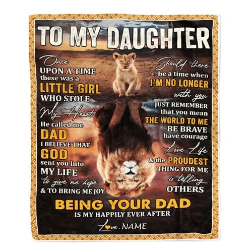MIAOMANSENSTORE Personalisierte Decke für Meine Tochter von Papa Vater Sein Ihr Vater ist Meine glückliche Tochter Geburtstag Graduierung Weihnachten Personalisierte Fleecedecke MIAOMANSENSTORE Personalisierte Decke für Meine Tochter von Papa Vater Sein Ihr Vater ist Meine glückliche Tochter Geburtstag Graduierung Weihnachten Personalisierte Fleecedecke von MIAOMANSENSTORE