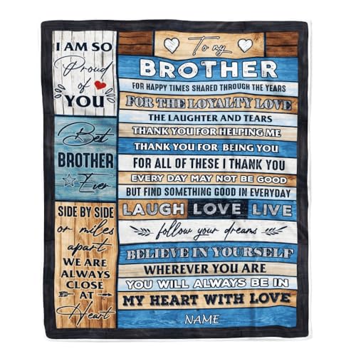 MIAOMANSENSTORE Personalisierte Decke für Meinen Bruder von Schwester Wood Believe In Your Self Thank You Brother Geburtstag Thanksgiving Weihnachten Personalisierte Bett Fleecedecke MIAOMANSENSTORE Personalisierte Decke für Meinen Bruder von Schwester Wood Believe In Your Self Thank You Brother Geburtstag Thanksgiving Weihnachten Personalisierte Bett Fleecedecke von MIAOMANSENSTORE