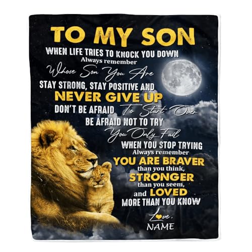 MIAOMANSENSTORE Personalisierte Decke für Meinen Neffen von Tante Onkel „Niemals vergessen, DASS ich Dich Liebe“ Bär Neffe Geburtstag Abschluss Weihnachten Personalisierte Bett Fleecedecke von MIAOMANSENSTORE