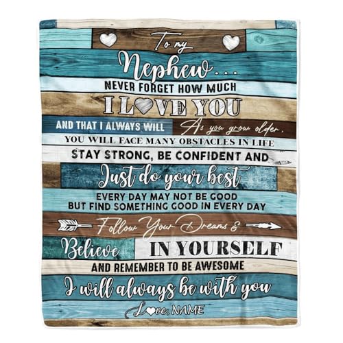 MIAOMANSENSTORE Personalisierte Decke für Meinen Neffen von Tante Onkel Tante Wood Never Forget I Love You Neffe Geburtstag Abschluss Weihnachten Personalisierte Bett Fleecedecke MIAOMANSENSTORE Personalisierte Decke für Meinen Neffen von Tante Onkel Tante Wood Never Forget I Love You Neffe Geburtstag Abschluss Weihnachten Personalisierte Bett Fleecedecke von MIAOMANSENSTORE