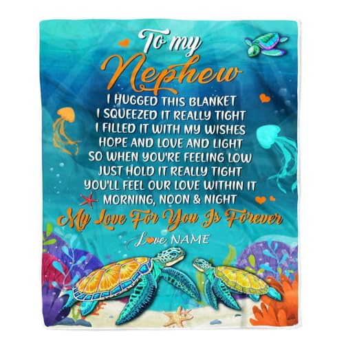 MIAOMANSENSTORE Personalisierte Decke für Meinen Neffen von Tante Tante Onkel Ich umarmte Diese Decke Turtle Beach Neffe Geburtstag Thanksgiving Weihnachten Personalisierte Fleecedecke MIAOMANSENSTORE Personalisierte Decke für Meinen Neffen von Tante Tante Onkel Ich umarmte Diese Decke Turtle Beach Neffe Geburtstag Thanksgiving Weihnachten Personalisierte Fleecedecke von MIAOMANSENSTORE