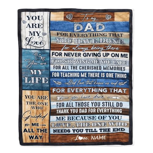 MIAOMANSENSTORE Personalisierte Decke für Meinen Vater von Tochter Sohn Kind „Du bist Mein Leben“, Reise für Papa, Vatertag, Geburtstag, Thanksgiving, Weihnachten, personalisierte Fleecedecke MIAOMANSENSTORE Personalisierte Decke für Meinen Vater von Tochter Sohn Kind „Du bist Mein Leben“, Reise für Papa, Vatertag, Geburtstag, Thanksgiving, Weihnachten, personalisierte Fleecedecke von MIAOMANSENSTORE