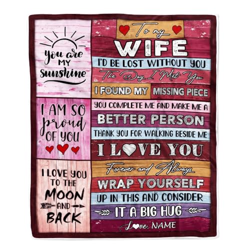 MIAOMANSENSTORE Personalisierte Decken für Meine Frau vom Ehemann „Du bist Meine Liebe, es ist eine große Umarmung für die Frau“ zum Geburtstag, Valentinstag, Weihnachten, personalisierte Fleecedecke MIAOMANSENSTORE Personalisierte Decken für Meine Frau vom Ehemann „Du bist Meine Liebe, es ist eine große Umarmung für die Frau“ zum Geburtstag, Valentinstag, Weihnachten, personalisierte Fleecedecke von MIAOMANSENSTORE