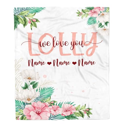 MIAOMANSENSTORE Personalisierte Lolly Decke von Enkelkindern Enkelin Enkel Wir lieben Dich Floral Lolly Geburtstag Muttertag Weihnachten Personalisierte Fleecedecke MIAOMANSENSTORE Personalisierte Lolly Decke von Enkelkindern Enkelin Enkel Wir lieben Dich Floral Lolly Geburtstag Muttertag Weihnachten Personalisierte Fleecedecke von MIAOMANSENSTORE