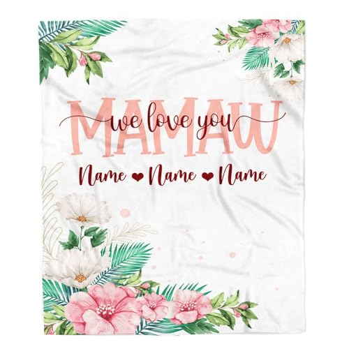 MIAOMANSENSTORE Personalisierte Mamaw Decke von Enkelkindern Enkelin Enkel Wir lieben Dich Floral Mamaw Geburtstag Muttertag Weihnachten Personalisierte Fleecedecke MIAOMANSENSTORE Personalisierte Mamaw Decke von Enkelkindern Enkelin Enkel Wir lieben Dich Floral Mamaw Geburtstag Muttertag Weihnachten Personalisierte Fleecedecke von MIAOMANSENSTORE