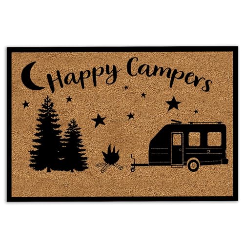 MIAOMANSENSTORE fußmatte innen außen fussmatte Camping-Fußmatte, Camper Camping RV Indoor Outdoor Happy Campers Willkommens-Fußmatte deko Wohnzimmer von MIAOMANSENSTORE