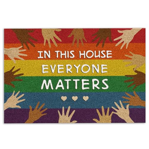 MIAOMANSENSTORE fußmatte innen außen fussmatte LGBT-Fußmatte, In diesem Haus zählt jeder. Unterstützen Sie Schwarze LGBT LGBTQ Pride Willkommens-Fußmatte deko Wohnzimmer von MIAOMANSENSTORE