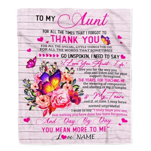 Personalisierte Decke für Meine Tante von Nichte, Neffe, Holz, Blumen, Schmetterling, Danke, ich Liebe Dich, Tante, Geburtstag, Muttertag, Weihnachten, personalisierte Bett-Fleecedecke Personalisierte Decke für Meine Tante von Nichte, Neffe, Holz, Blumen, Schmetterling, Danke, ich Liebe Dich, Tante, Geburtstag, Muttertag, Weihnachten, personalisierte Bett-Fleecedecke von MIAOMANSENSTORE