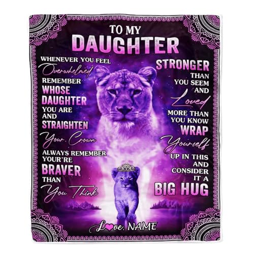 Personalisierte Decke für meine Tochter von Mama Löwe „Ich liebe dich, es ist eine große Umarmung“, Brief an meine Tochter, Geburtstag, Abschluss, Weihnachten, personalisierte Fleecedecke Personalisierte Decke für meine Tochter von Mama Löwe „Ich liebe dich, es ist eine große Umarmung“, Brief an meine Tochter, Geburtstag, Abschluss, Weihnachten, personalisierte Fleecedecke von MIAOMANSENSTORE
