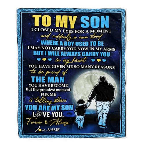 Personalisierte Decke für meinen Sohn, von Papa, Vater, ich habe meine Augen für einen Moment geschlossen, Sohn, Geburtstag, Thanksgiving, Abschluss, Weihnachten, personalisierte Fleecedecke Personalisierte Decke für meinen Sohn, von Papa, Vater, ich habe meine Augen für einen Moment geschlossen, Sohn, Geburtstag, Thanksgiving, Abschluss, Weihnachten, personalisierte Fleecedecke von MIAOMANSENSTORE