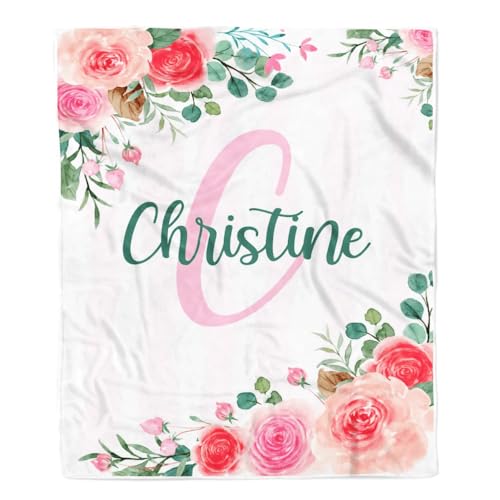 Personalisierte Decken für Mädchen mit Namen Rosa Blume Floral Benutzerdefinierte Decken Mädchen Tochter Enkelin Nichte Geburtstag Weihnachten Fleece Decke Personalisierte Decken für Mädchen mit Namen Rosa Blume Floral Benutzerdefinierte Decken Mädchen Tochter Enkelin Nichte Geburtstag Weihnachten Fleece Decke von MIAOMANSENSTORE