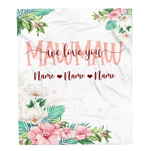 Personalisierte Mawmaw Decke von Enkelkindern Enkelin Enkel Wir lieben Dich Floral Mawmaw Geburtstag Muttertag Weihnachten Fleece Decke Personalisierte Mawmaw Decke von Enkelkindern Enkelin Enkel Wir lieben Dich Floral Mawmaw Geburtstag Muttertag Weihnachten Fleece Decke von MIAOMANSENSTORE