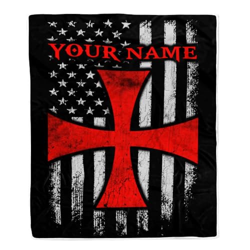 Personalisierte Tempelritter Decke mit Namen, amerikanische Flagge der Tempelritter, für Männer, Vater, Sohn, Geburtstag, Weihnachten, personalisierte Bettdecke Personalisierte Tempelritter Decke mit Namen, amerikanische Flagge der Tempelritter, für Männer, Vater, Sohn, Geburtstag, Weihnachten, personalisierte Bettdecke von MIAOMANSENSTORE