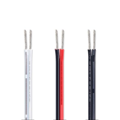 Hauptleitung Fest 5 Meter verzinntes Leiterkabel 2Pin 2468 24AWG 22AWG 20AWG 300V Schwarz Weiß Rot Geräte-Elektrodraht Verbinder Webstuhl (Color : Black And white, Size : 5meter 22 AWG) von MIAOSHE