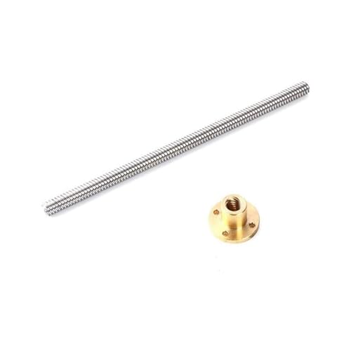 Schrittschraube 10 mm Vollgewindestange Tr10 x 2, Tr10 x 3, Trapezstange aus Edelstahl, 3 mm, 8 mm, 12 mm, 14 m Blei, T10-Leitspindel mit Messingmutter Gewindeblock(Pitch 2 lead 14mm,100mm) von MIAOSHE