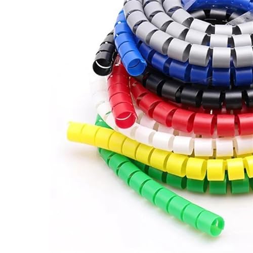 Spiral Wickeln 1 Meter Cable Spiral Tube Wrap Wire Organizer Pipe Winding Protection 8mm to 42mm Inner Diameter Line Tube Protector Schlauch Abdeckung(Color:Grey,Size:25-28mm tube diameter) von MIAOSHE