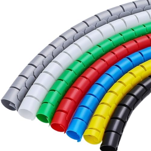 Spiral Wickeln 1 Meter Line Spiral Wrap Protector Pipe Protection Cover Tube Cable Wire Winding Organizer Schlauch Abdeckung(Color:Grey,Size:32mm x 1meter) von MIAOSHE