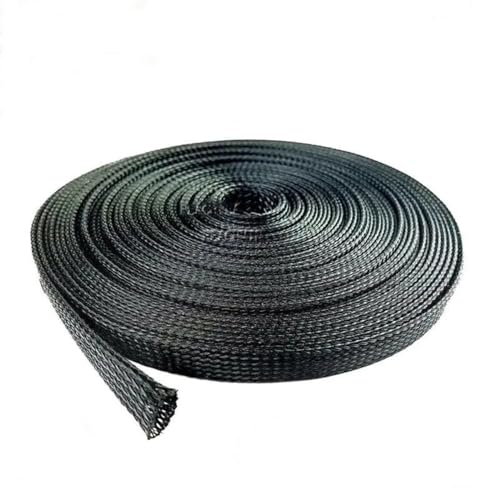 Spiral Wickeln 1 Meter Spiral Wrapping Cable Sleeve 1mm to 50mm Black Nylon Expandable Wire Sleeving Insulated Braid Mesh Tube Schlauch Abdeckung (Size : 10mm inside diameter) von MIAOSHE