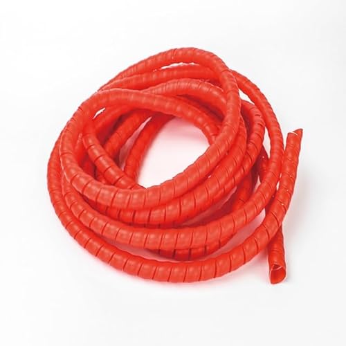 Spiral Wickeln 1 Meter Wrap Winding Organizer Protector Plastic Spiral Tube Wire Cable Protection Line Pipe Wear-resistant Sleeve Schlauch Abdeckung(Color:Red,Size:10mm inside diameter) von MIAOSHE