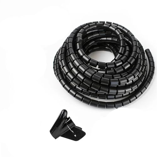 Spiral Wickeln 10 Meter Winding Tube Sleeve 8mm 10mm 12mm 16mm 22mm ID Wire Organizer Cable Protection Spiral Wrap Winding Protector Schlauch Abdeckung(Color:Schwarz,Size:22mm x 10 Meter) von MIAOSHE