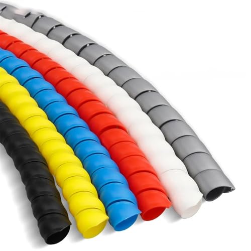 Spiral Wickeln 2 Meter Flexible Cable Winding Sleeve 8mm to 50mm Inside Diameter Pipe Protection Spiral Wrap Cover Tube Wire Protector Schlauch Abdeckung (Color : Schwarz, Size : 50mm Inside Diamete von MIAOSHE