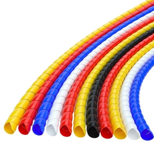 Spiral Wickeln Wire Sleeve Spiral Wrap Organizer Cable Winding Protector Tube Flexible Spiral Wrap Winding Wire Protection Schlauch Abdeckung(Color:12mm Red) von MIAOSHE