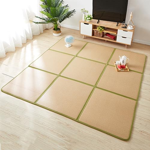 MIAOXIAO Japanische Tatami Matte Tatami Matratze japanische Bodenmatte Rattan rutschfest atmungsaktiv Tatami-Teppich Matte Krabbelmatte,3,120 * 240CM(8 Pieces) von MIAOXIAO