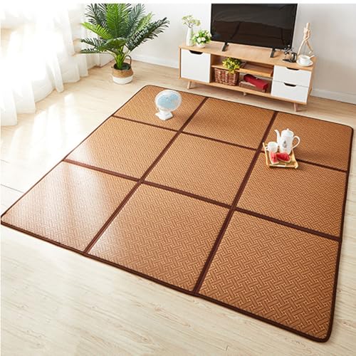 MIAOXIAO Japanische Tatami Matte Tatami Matratze japanische Bodenmatte Rattan rutschfest atmungsaktiv Tatami-Teppich Matte Krabbelmatte,4,120 * 240CM(8 Pieces) von MIAOXIAO