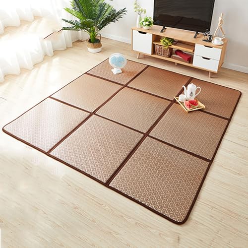 MIAOXIAO Japanische Tatami Matte Tatami Matratze japanische Bodenmatte Rattan rutschfest atmungsaktiv Tatami-Teppich Matte Krabbelmatte,5,180 * 180CM(9: Pieces) von MIAOXIAO