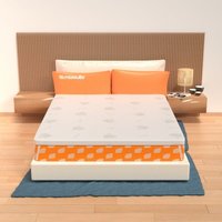 Topper 170x200 aus Memory Foam - Höhe 3 cm, Abziehbar, Bezug Aloe Vera Matratzenauflage H3 von MIASUITE