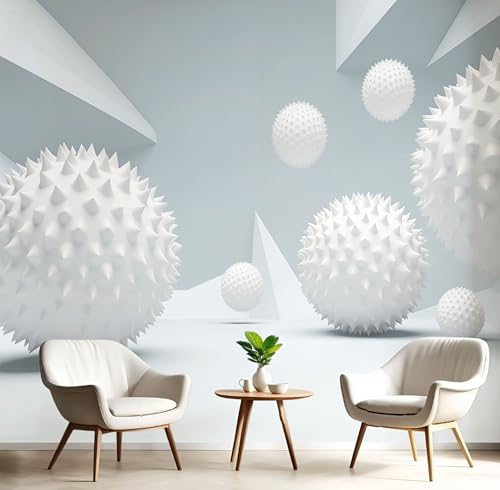Fototapeten Raumkugel 3D Design Tapete, Abstrakte Geometrie Fototapeten Seidenstoff Tapeten Grau Wandtapete, Tv Tapeten Wohnzimmer Wandtapete Poster Bilder, 250x175cm (B×H) von MIATCENRT