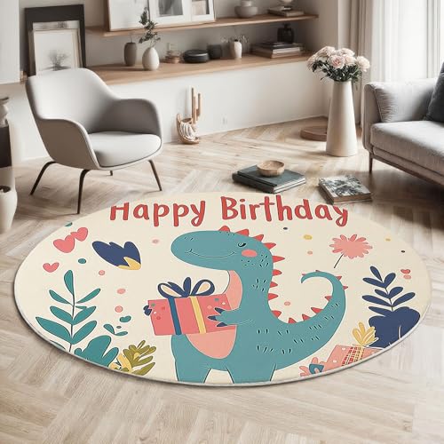 MIATCENRT Kurzflor Teppich Rund 160cm, Rosa Yoga Dackel Muster Teppich Dekorative Wohnzimmer Schlafzimmer, Sofa Teppichs Waschbarer Niedlich Illustration, Anti-Rutsch Unterseite von MIATCENRT