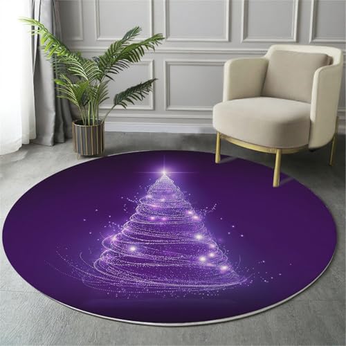 MIATCENRT Waschbarer Lila Rund Teppich, Fantasie Leuchtender Weihnachtsbaum Muster, 100cm Dünn Teppich Dekorative für Schlafzimmer Küche Esszimmer Wohnzimmer Büro Eingangsbereich MIATCENRT Waschbarer Lila Rund Teppich, Fantasie Leuchtender Weihnachtsbaum Muster, 100cm Dünn Teppich Dekorative für Schlafzimmer Küche Esszimmer Wohnzimmer Büro Eingangsbereich von MIATCENRT