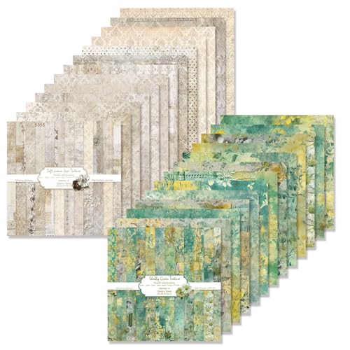 48 Stück Designpapier Block mit Muster Doppelseitiges Scrapbook Papier Decoupage Papier Hintergrundpapier Dekorpapier Bastelpapier für Alben DIY Kartenherstellung Journaling (C, 30.5x30.5 cm) von MIATTCLD