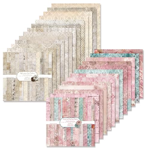 48 Stück Designpapier Block mit Muster Doppelseitiges Scrapbook Papier Decoupage Papier Hintergrundpapier Dekorpapier Bastelpapier für Alben DIY Kartenherstellung Journaling (A, 30.5x30.5 cm) von MIATTCLD