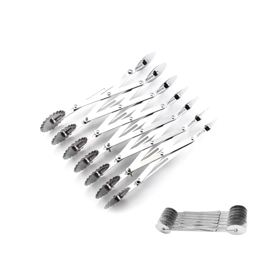 7 Rad Gebäckschneider Edelstahl Pizzaschneider, Verstellbarer Pizzaschneider Multi-Runde Teigteiler Roller für Pizza, Brot und Kuchen von MIATTCLD