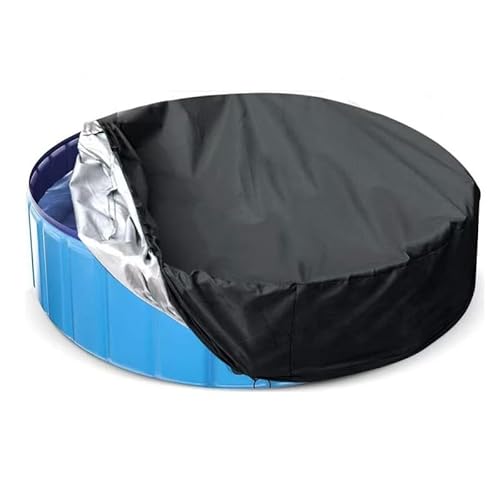 Rund Poolabdeckung, Abdeckung für Hundepool 160cm x 30cm, Pool Schutzabdeckung Schwimmbad Abdeckung, Faltbare UV-beständig Poolabdeckplane Abdeckung Kinderbeckenabdeckung Für Family Pools (160*30cm) von MIATTCLD