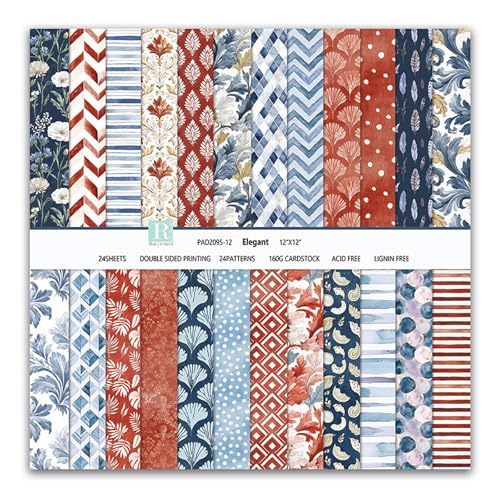 Scrapbook-Papier, Blumenmuster, 24 Blatt/24 Designs, doppelseitig, dekoratives Bastelpapier, MIATTCLD bunt, Scrapbooking-Papier für Junk-Tagebücher, DIY-Karten, Album-Dekoration (Blau, 30,5 x 30,5 cm) Scrapbook-Papier, Blumenmuster, 24 Blatt/24 Designs, doppelseitig, dekoratives Bastelpapier, MIATTCLD bunt, Scrapbooking-Papier für Junk-Tagebücher, DIY-Karten, Album-Dekoration (Blau, 30,5 x 30,5 cm) von MIATTCLD