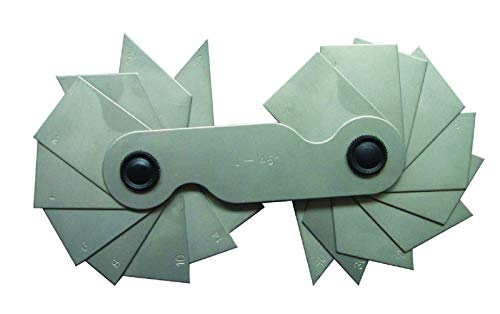 MIB Winkel-Prüflehre Normalstahl 20 Blatt zum Prüfen von Winkeln von 1° bis 45°: 1° bis 45° von MIB