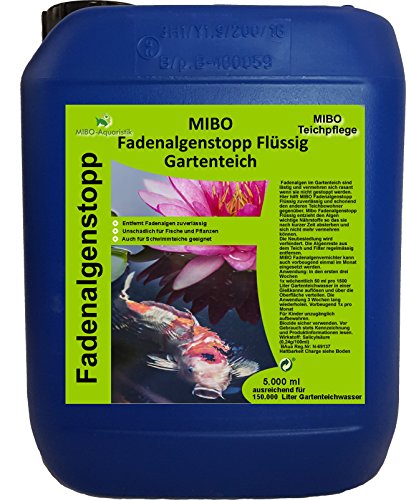 MIBO Fadenalgenvernichter Flüssig 5l für 150.000 Liter Teichwasser Fadenalgen Stopp MIBO Fadenalgenvernichter Flüssig 5l für 150.000 Liter Teichwasser Fadenalgen Stopp von MIBO-Aquaristik