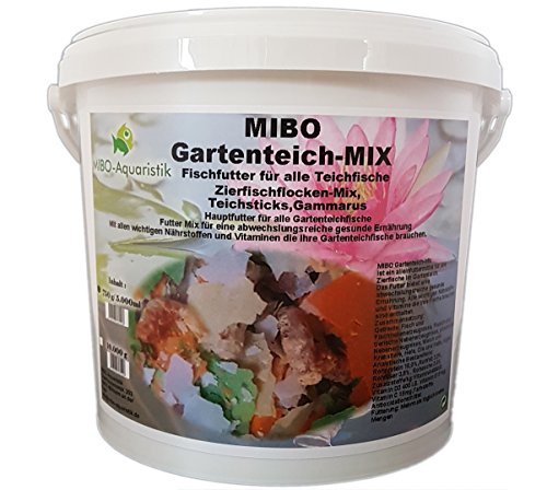 MIBO Gartenteich Mix 5000ml Eimer Teichpflege Futter Gartenteich Flocke Sticks Gammarus Pellets MIBO Gartenteich Mix 5000ml Eimer Teichpflege Futter Gartenteich Flocke Sticks Gammarus Pellets von MIBO-Aquaristik