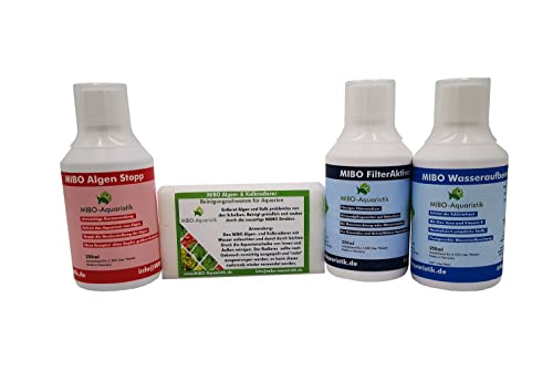 MIBO Spar Set Aquarium Pflege 3 x 250ml +Algenradierer Wasseraufbereiter Algenvernichter Filteraktivator MIBO Spar Set Aquarium Pflege 3 x 250ml +Algenradierer Wasseraufbereiter Algenvernichter Filteraktivator von MIBO-Aquaristik