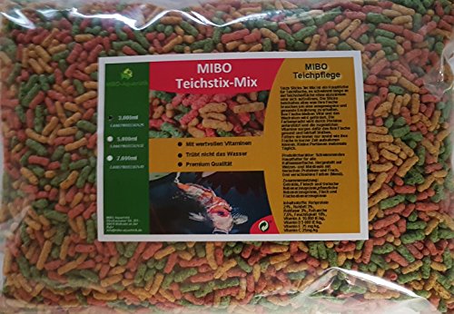MIBO Teichsticks Mix 3000ml Teichfutter Sticks Teichpflege Futter Gartenteich MIBO Teichsticks Mix 3000ml Teichfutter Sticks Teichpflege Futter Gartenteich von MIBO-Aquaristik