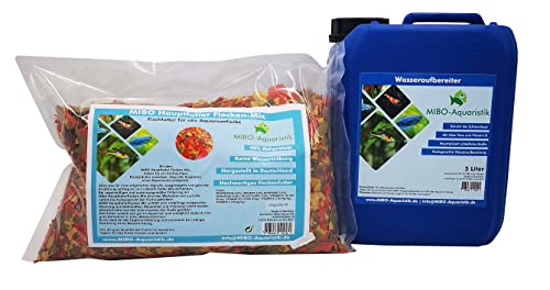 MIBO Wasseraufbereiter 5000ml+Flockenfutter 2500ml/425g Spar Set MIBO Wasseraufbereiter 5000ml+Flockenfutter 2500ml/425g Spar Set von MIBO-Aquaristik