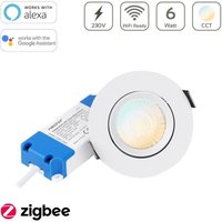 MiBoxer Zigbee 3.0 CCT LED Einbaustrahler rund weiss 6W Ø90mm DW2-06A-ZB von MIBOXER