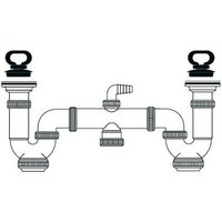 Mibricotienda - Externer Doppel-Spülbeckensiphon 1 1/2 85 mm T49 50221 von MIBRICOTIENDA