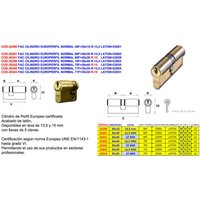 Mibricotienda - Normaler Europaprofilzylinder 40F30x10 R-13,5 Messing 23001 Mibricotienda - Normaler Europaprofilzylinder 40F30x10 R-13,5 Messing 23001 von MIBRICOTIENDA